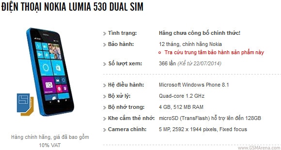 اول ظهور نوكيا لوميا lumia 530 فى فيتنام