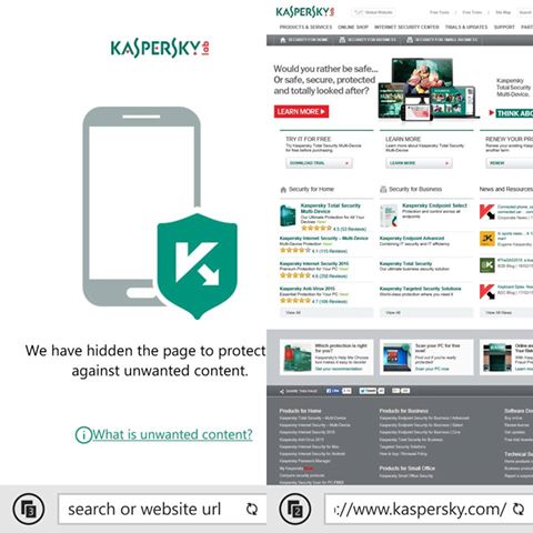 متصفح جديد لهواتف الويندوز فون Kaspersky Safe Browser