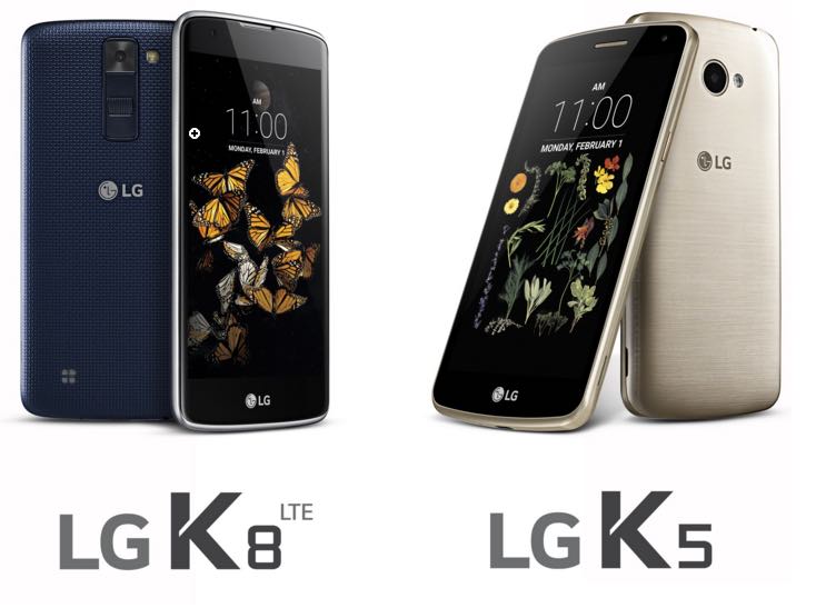 رسميا مواصفات K8 LTE, K5 من lg هواتف متوسطة المواصفات