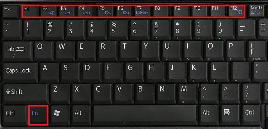 اختصارات لوحة المفاتيح : وظائف المفاتيح من f1 الى f12