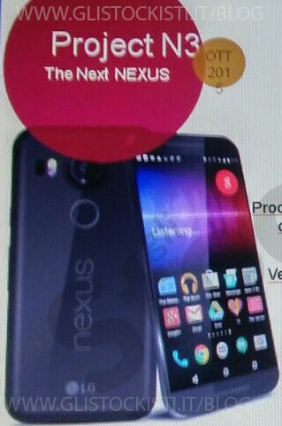هاتف Nexus 5X يظهر فى صورة باللون الاسود مع شاشة 5.2 بوصة