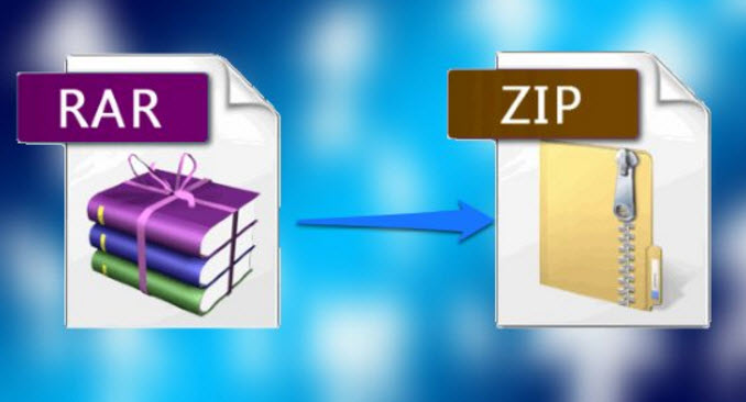 كيفية تحويل الملف من rar الى zip بدون برامج
