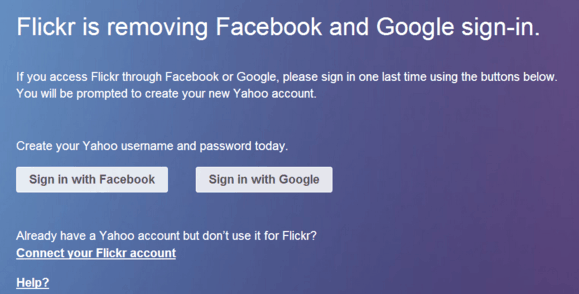 إلغاء تسجيل الدخول بحساب قوقل والفيس بوك فى فليكر