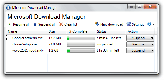 برنامج التحميل من مايكروسوفت Microsoft Download Manager