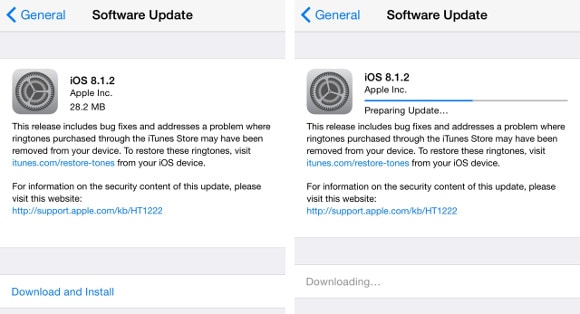 تحديث iOS 8.1.2 متوفر الان عبر OTA