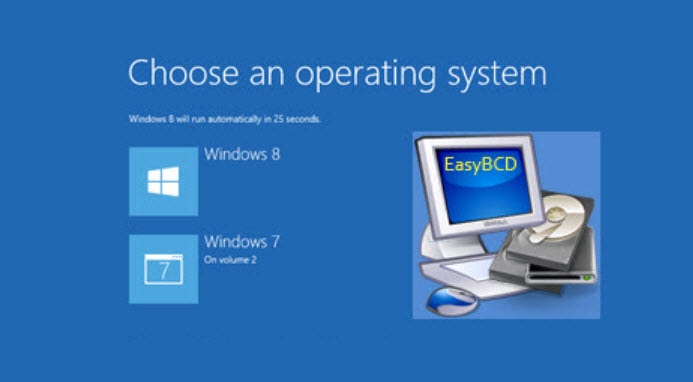 برنامج EasyBCD : تغيير نظام التشغيل الافتراضي، الغاء ظهور نظامي تشغيل، تثبيت اكثر من نظام تشغيل في كمبيوتر واحد