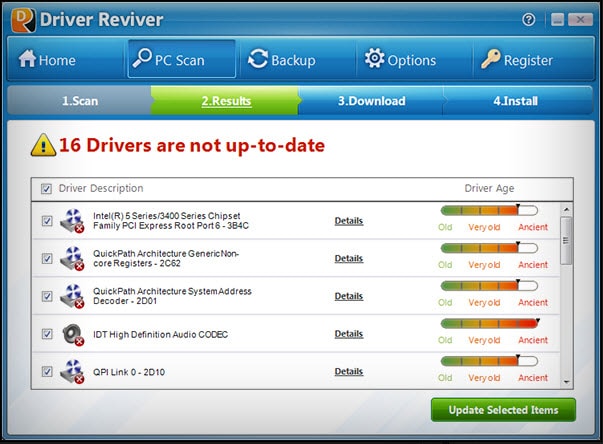 تحديث تعريفات الجهاز القديمة مع برنامج Driver Reviver