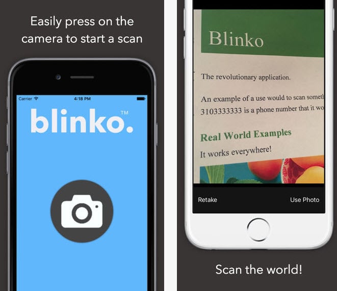 تطبيق blinko استخراج النصوص من الصور للايفون مجاناً