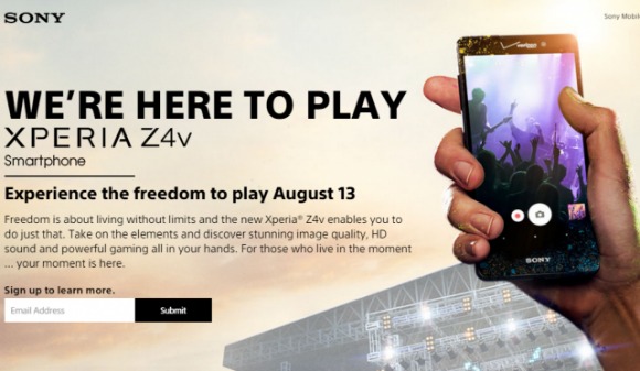 سيتم اطلاق سونى Xperia Z4v فى 13 اغسطس