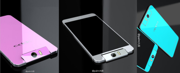 هاتف اوبو N3 يظهر باللون الوردي والأبيض والأزرق