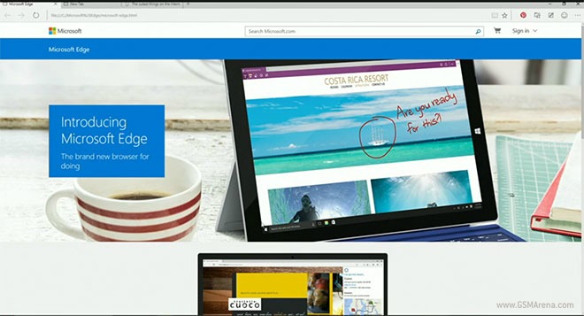 الاعلان عن متصفح Microsoft Edge ويندوز 10 الجديد