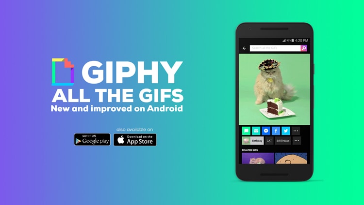 giphy أفضل تطبيق البحث عن الصور المتحركة gif للاندرويد