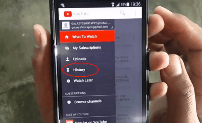 طريقة حذف سجل اليوتيوب في الاندرويد بالصور  | delete youtube history android