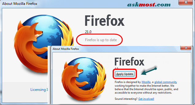 طريقة تحديث فايرفوكس - update firefox mozilla with latest version