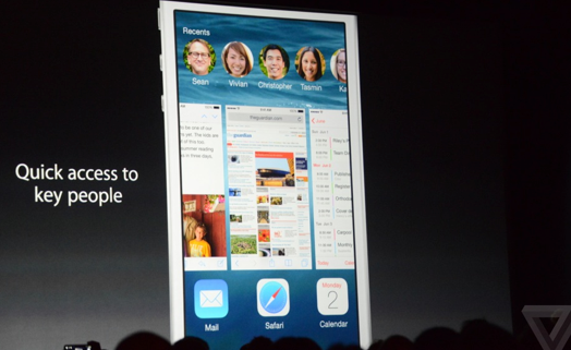 اخفاء الاسماء من تعدد المهام ios 8 جهات الإتصال والمفضلات