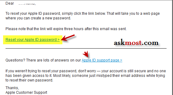رسالة cannot reset security questions